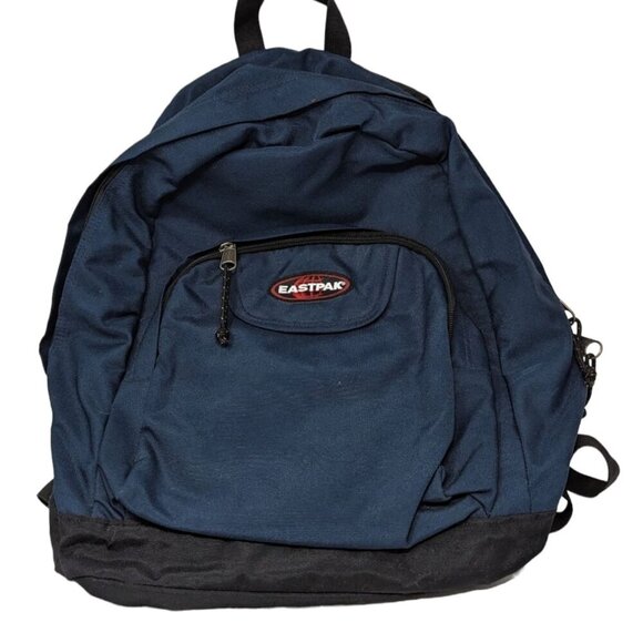 Vintage Y2K 1990s Eastpak Navy Blue Travel School Backpack School Bag - Picture 1 of 7